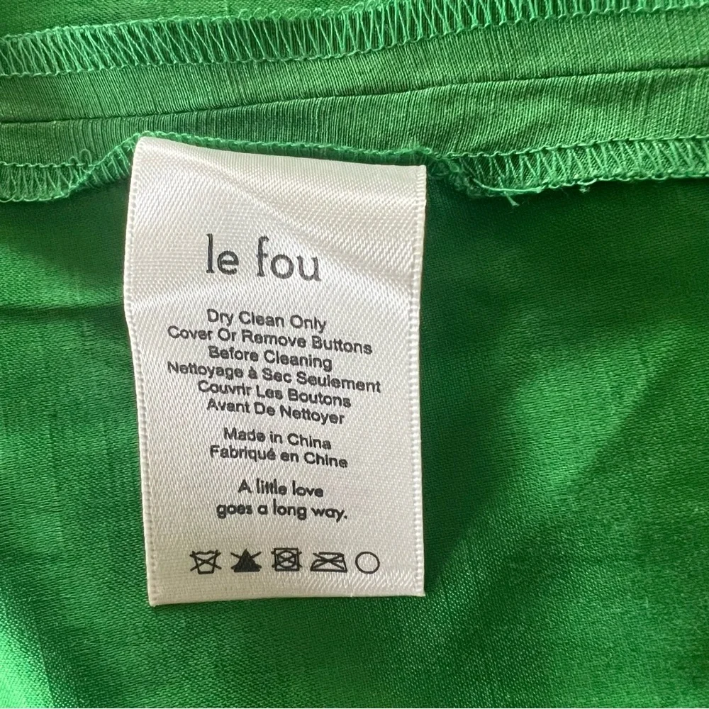 Aritzia Le Fou Wilfred NWOT Michalina Green Dress  Linen Blend Size 4 - Picture 14 of 17